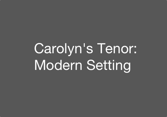 Excerpt from the 3 August 2011 performance of Carolyn's Tenor: Modern Setting; Renaissance Recorders (G alto, C Tenor, F Bass). The Quilisma Consort: Lisa Gay (G alto renaissance recorder), Carolyn Jean Smith (C tenor renaissance recorder) and F bass renaissance recorder. Download an excerpt <a href='_include/pdfs/carolyn-tenor-modern-excerpt.pdf' target=_blank>here</a>.